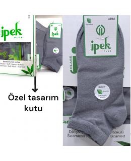 KUTULU GRİ  BAMBU ERKEK PATİK ÇORAP